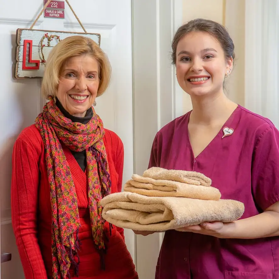 Fairview Estates women given towels to women